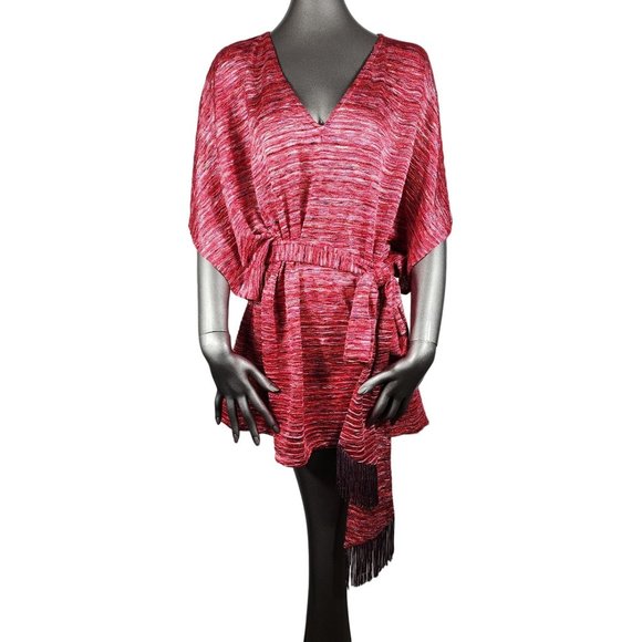 Alexis NWT Pink Tunic Belted Sunset Denise Poncho Top Sash Bow Tie XS / Small - Picture 1 of 8